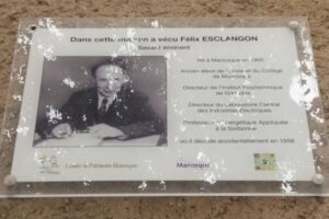 Plaque de la maison natale de Félix Esclangon