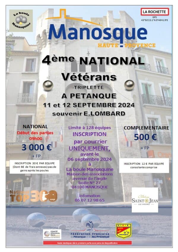 4 ème National Vétérans à Pétanque