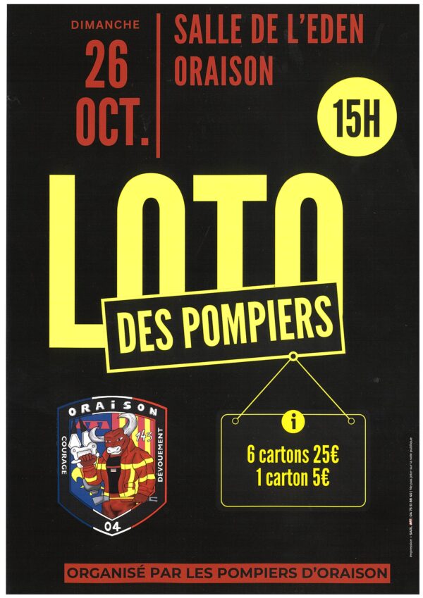 Loto des pompiers_Oraison