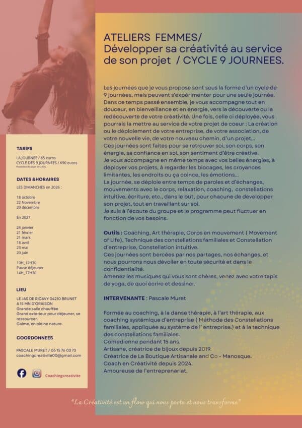 ATELIERS FEMMES Coaching Creativité