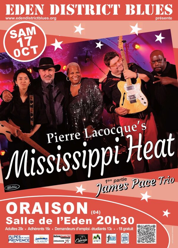 Concert blues "MISSISSIPPI HEAT  - JAMES PACE Trio_Oraison