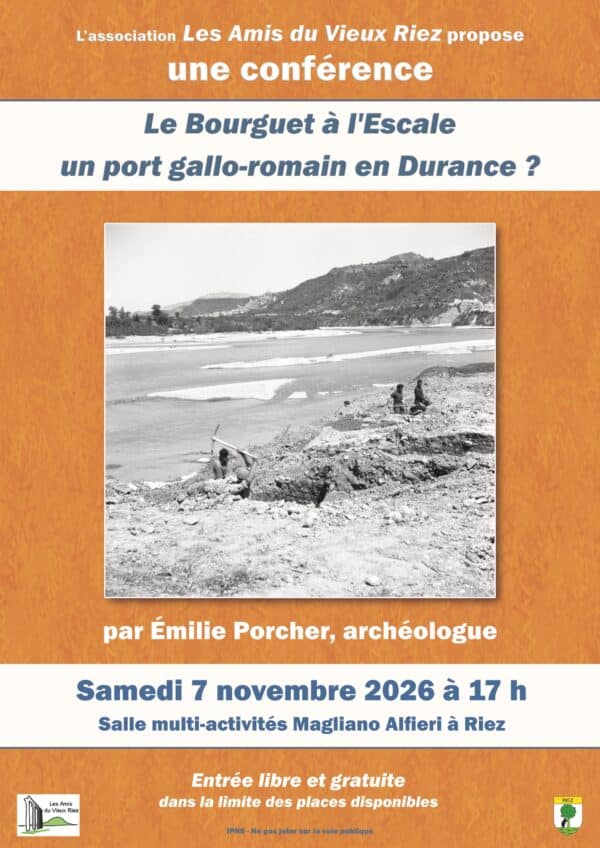 Conférence « Le Bourguet à l&rsquo;Escale, un port gallo-romain en Durance ? »